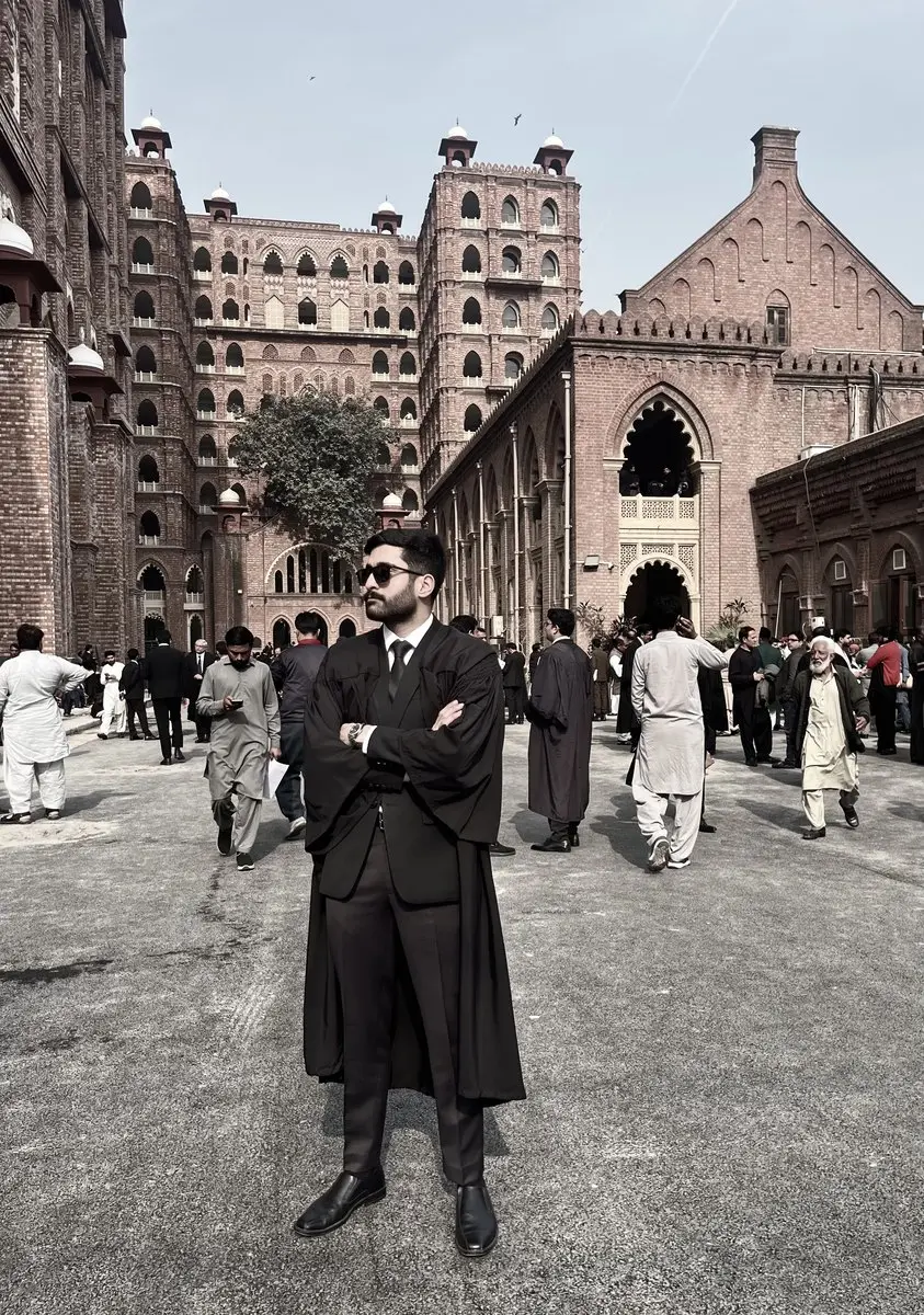 Muhammad Hamza Sohail Khan, Advocate, in court robes